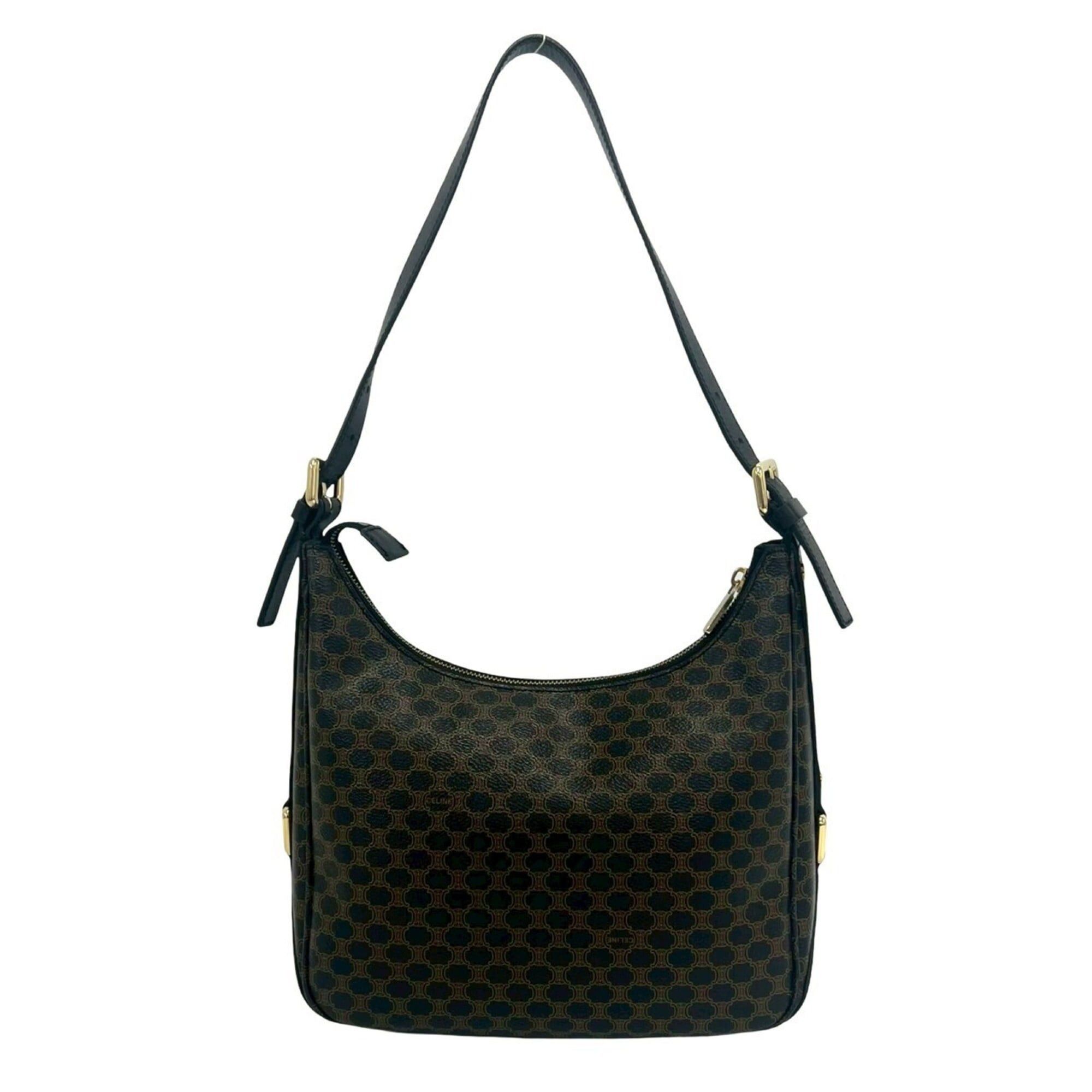Celine CELINE Macadam Blazon Triomphe Logo Pattern Leather Semi-Shoulder Bag Tote Black 28400 Size ONE SIZE - 3 Thumbnail