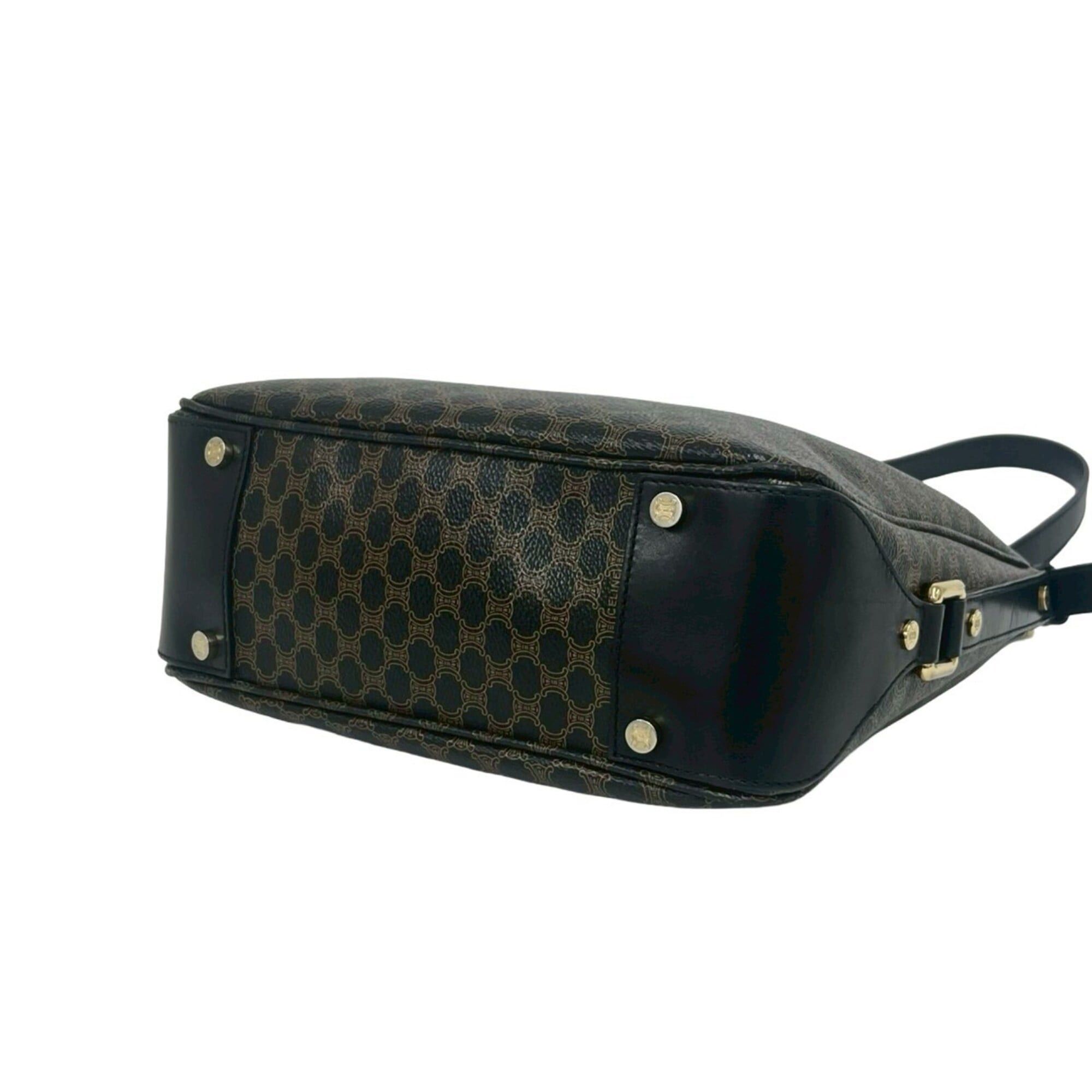 Celine CELINE Macadam Blazon Triomphe Logo Pattern Leather Semi-Shoulder Bag Tote Black 28400 Size ONE SIZE - 8 Thumbnail
