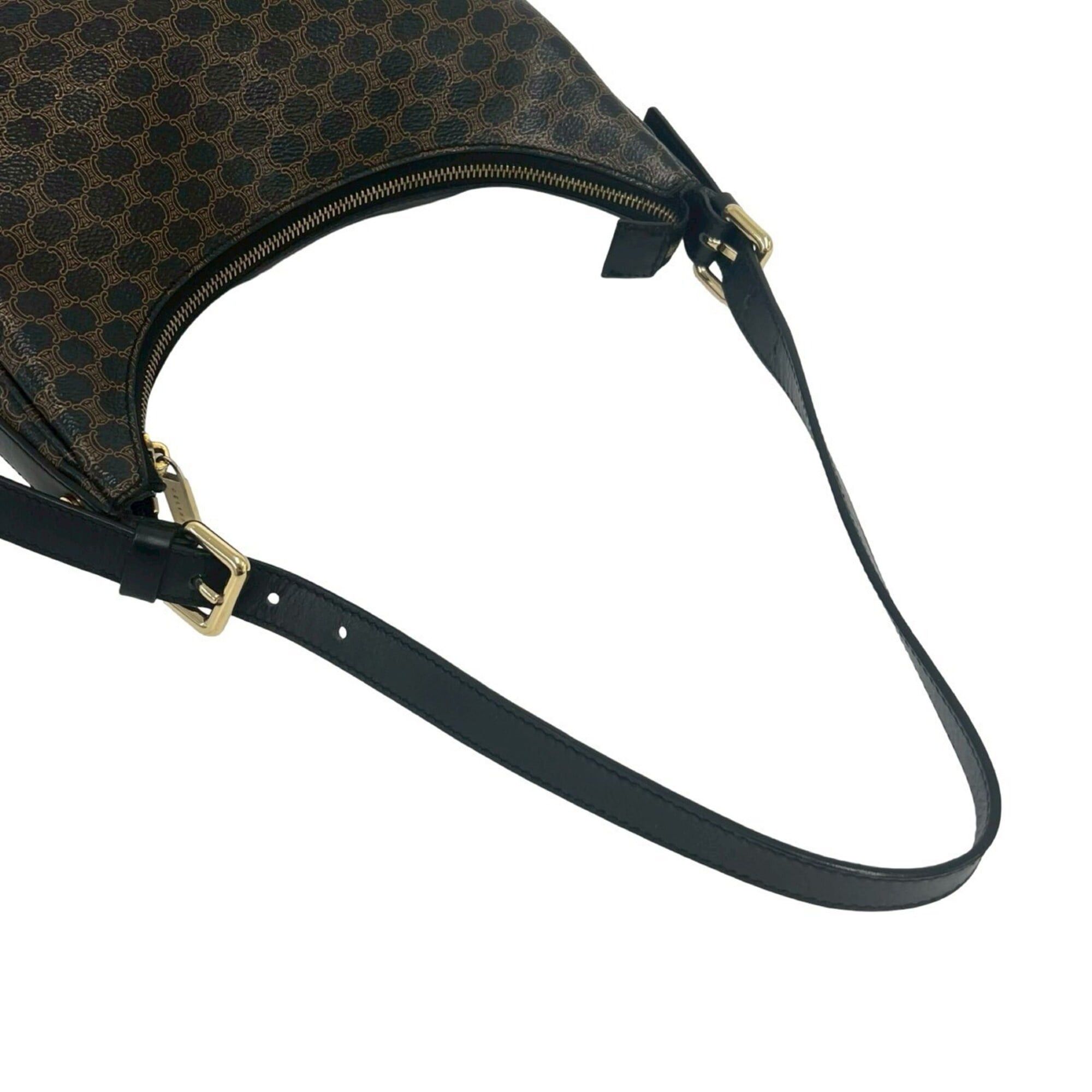 Celine CELINE Macadam Blazon Triomphe Logo Pattern Leather Semi-Shoulder Bag Tote Black 28400 Size ONE SIZE - 4 Thumbnail