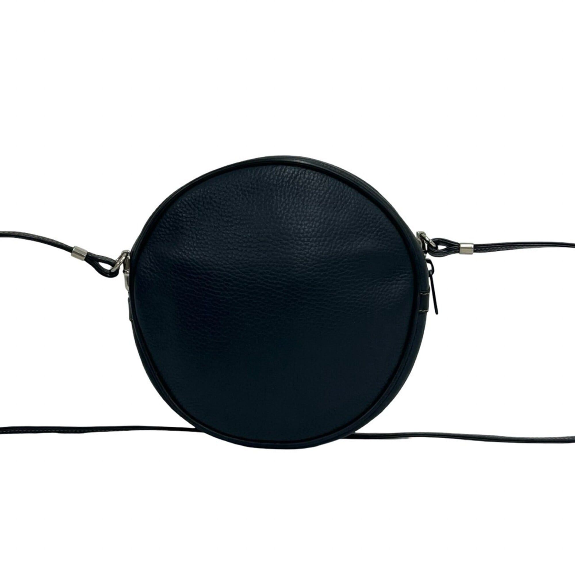 Gucci GUCCI Old Gucci GG Logo Hardware Leather Round Mini Shoulder Bag Pouch Navy Blue a83-2 Size ONE SIZE - 3 Thumbnail