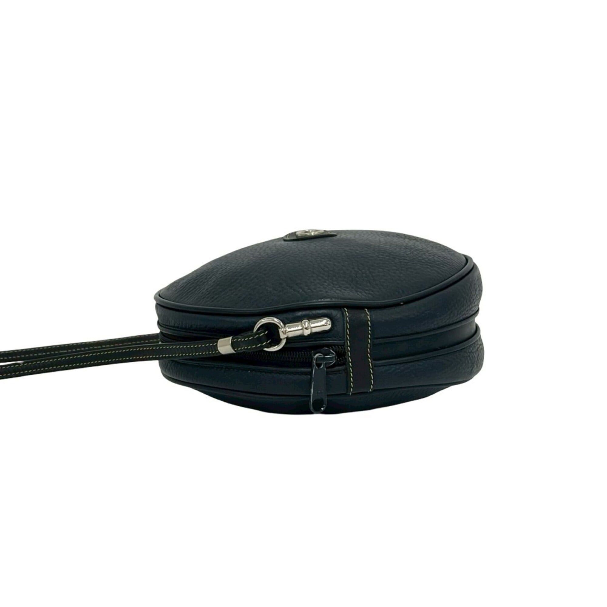 Gucci GUCCI Old Gucci GG Logo Hardware Leather Round Mini Shoulder Bag Pouch Navy Blue a83-2 Size ONE SIZE - 5 Thumbnail