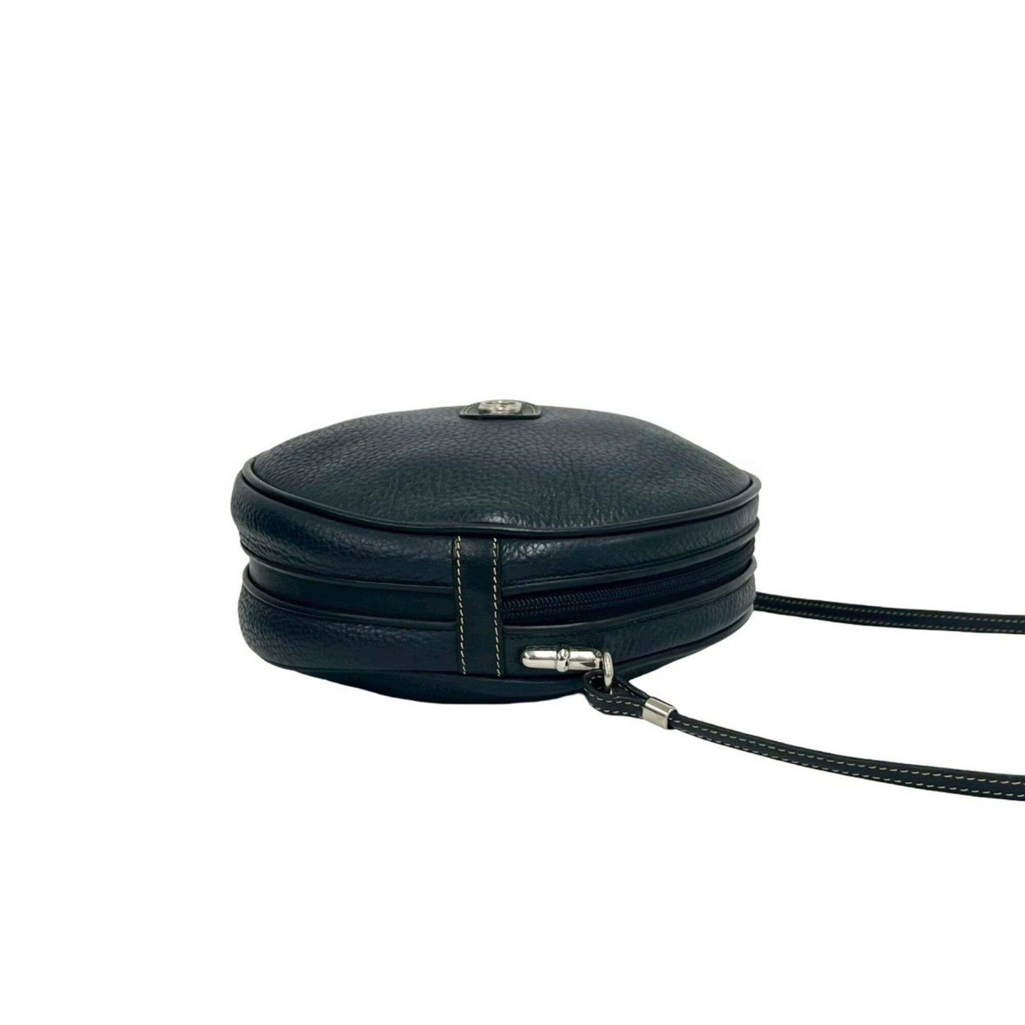 Gucci GUCCI Old Gucci GG Logo Hardware Leather Round Mini Shoulder Bag Pouch Navy Blue a83-2 Size ONE SIZE - 6 Thumbnail