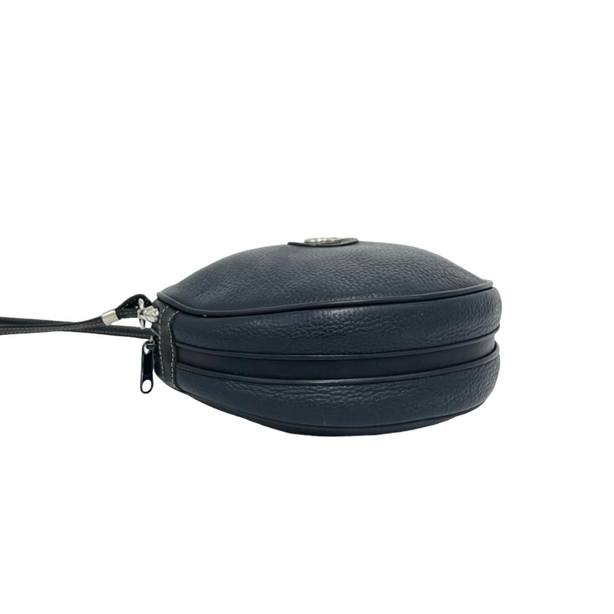 Gucci GUCCI Old Gucci GG Logo Hardware Leather Round Mini Shoulder Bag Pouch Navy Blue a83-2 Size ONE SIZE - 7 Thumbnail