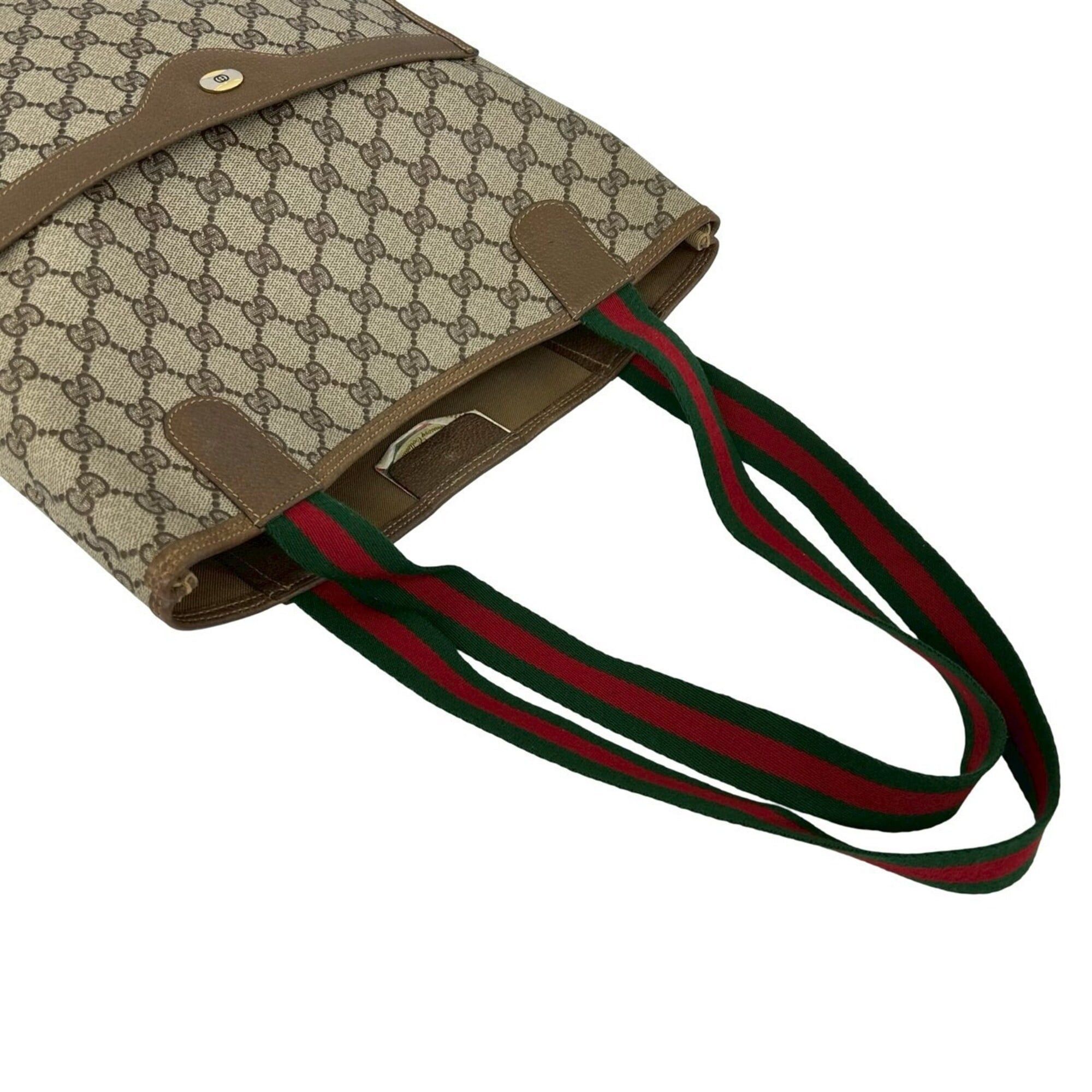 Gucci GUCCI Vintage Sherry Line GG Logo Hardware Leather Tote Bag Handbag Brown 74342 Size ONE SIZE - 4 Thumbnail