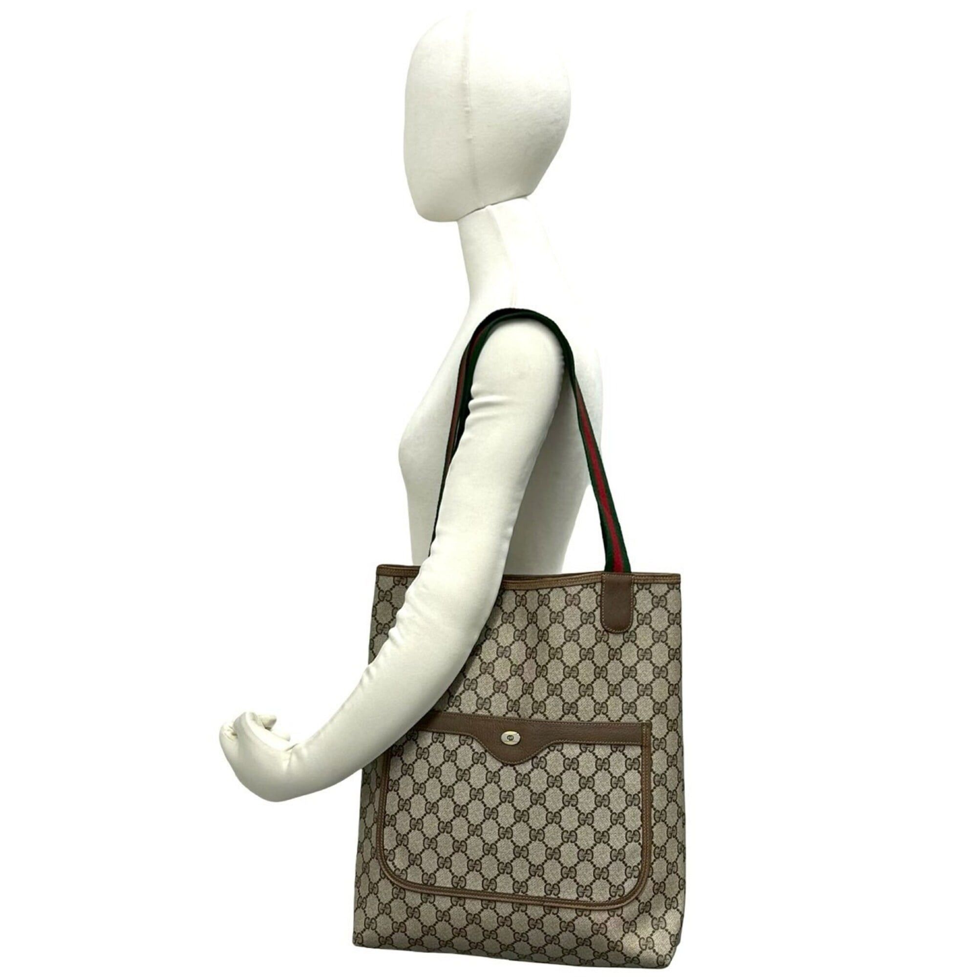 Gucci GUCCI Vintage Sherry Line GG Logo Hardware Leather Tote Bag Handbag Brown 74342 Size ONE SIZE - 2 Thumbnail