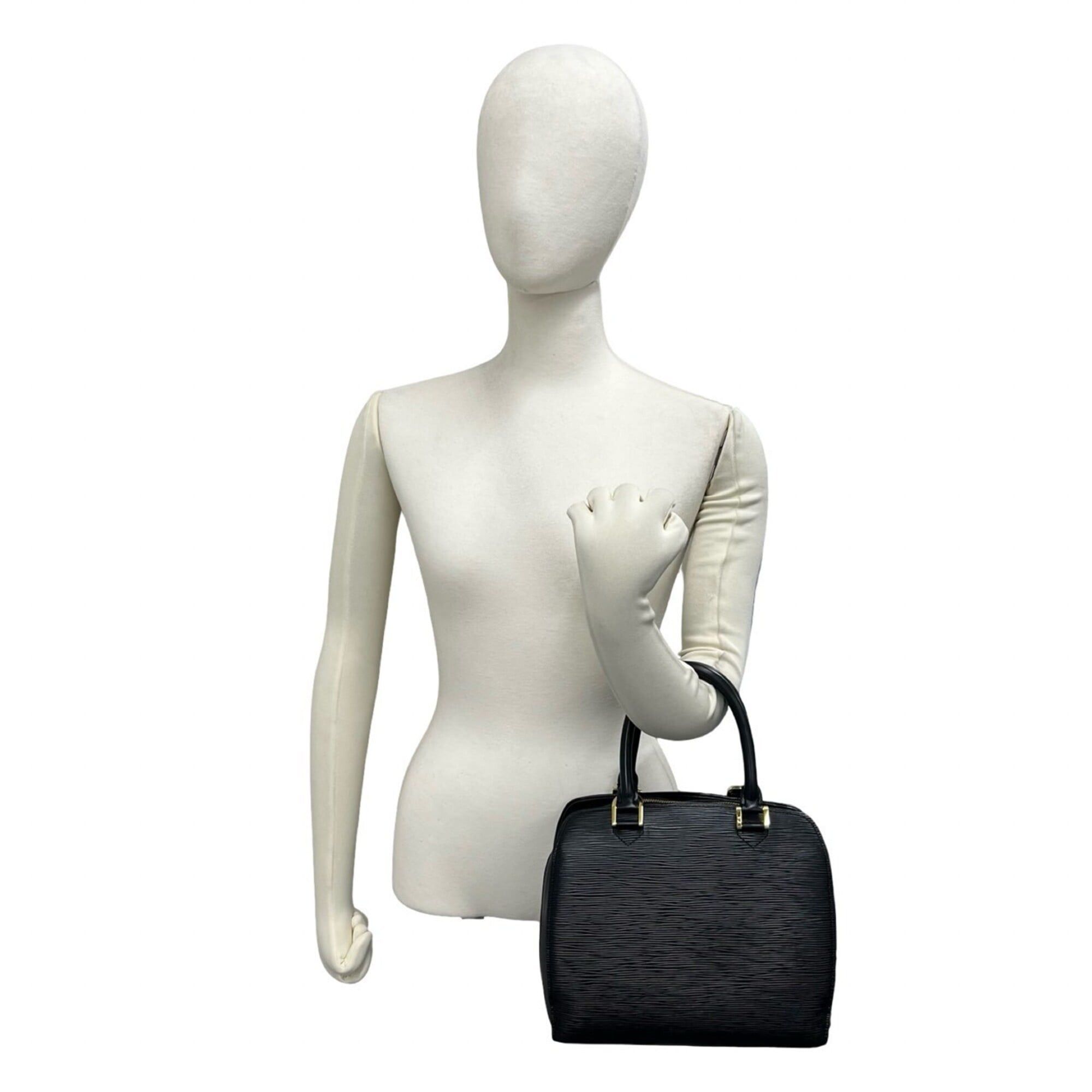 Louis Vuitton Louis Vuitton Pont Neuf Epi Leather Genuine Round Zip Handbag Mini Boston Bag Noir 20803 Size ONE SIZE - 2 Thumbnail