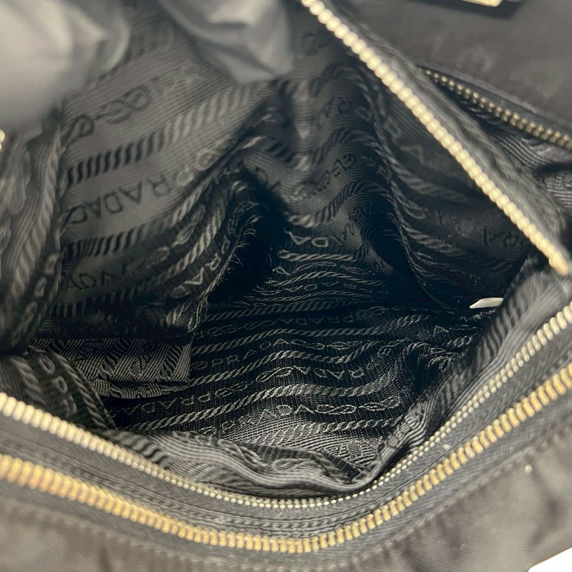 Prada Prada Triangle Logo Plate Hardware Tessuto Nylon Leather Genuine Tote Bag Semi Shoulder Black 73857 Size ONE SIZE - 10 Thumbnail