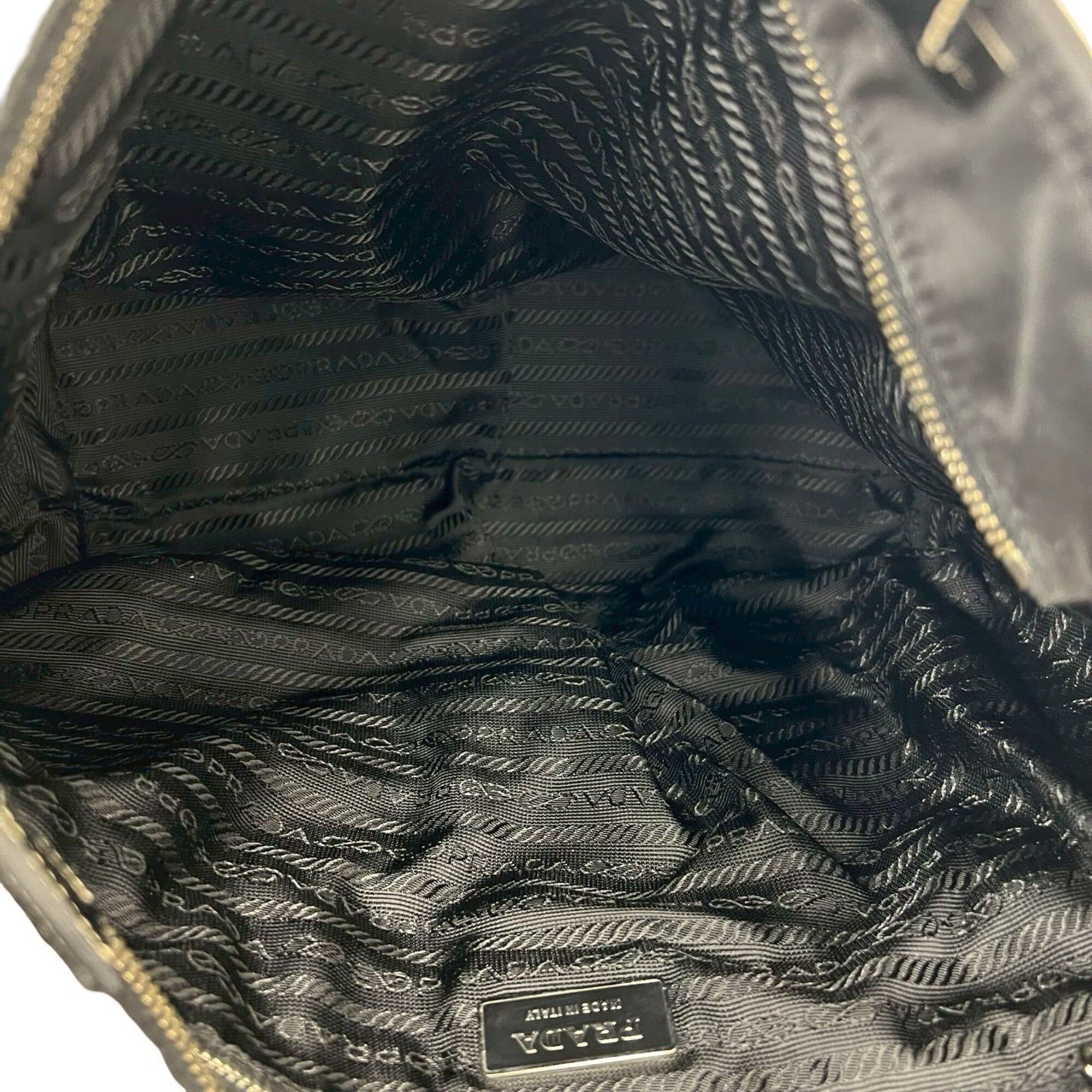 Prada Prada Triangle Logo Plate Hardware Tessuto Nylon Leather Genuine Tote Bag Semi Shoulder Black 73857 Size ONE SIZE - 9 Thumbnail
