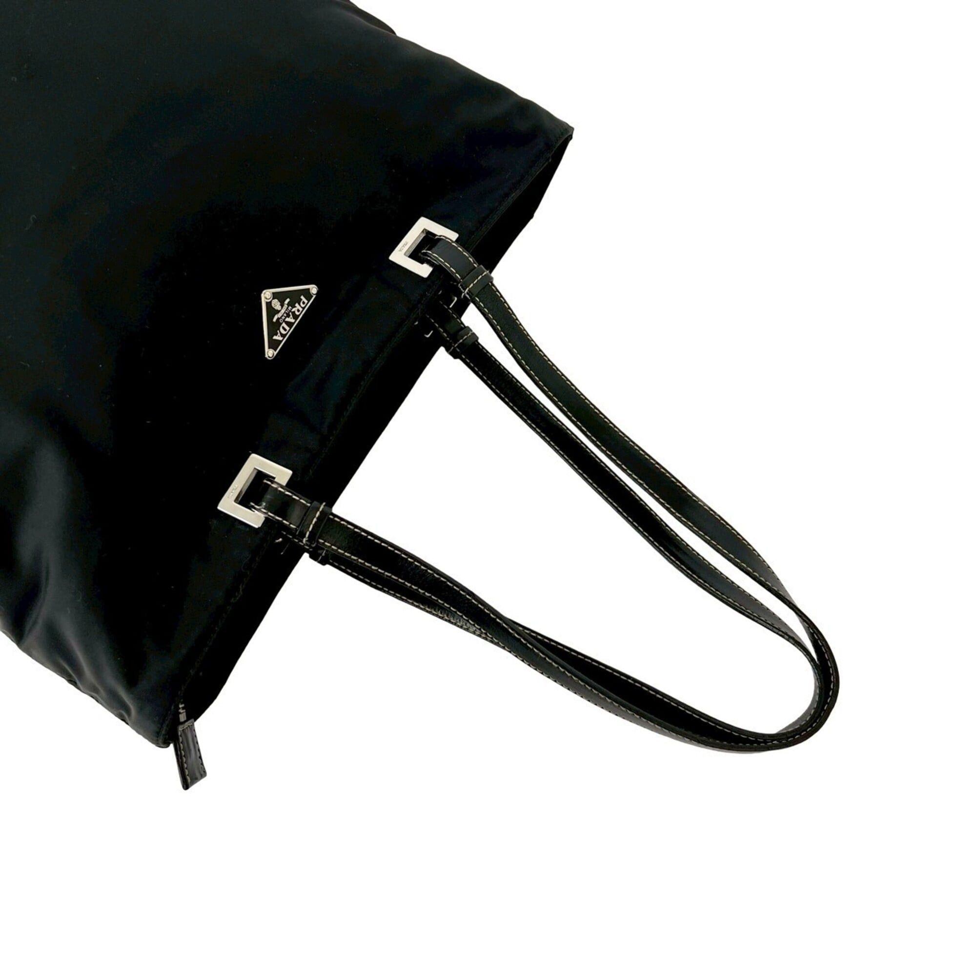 Prada Prada Triangle Logo Plate Hardware Tessuto Nylon Leather Genuine Tote Bag Semi Shoulder Black 73857 Size ONE SIZE - 4 Thumbnail