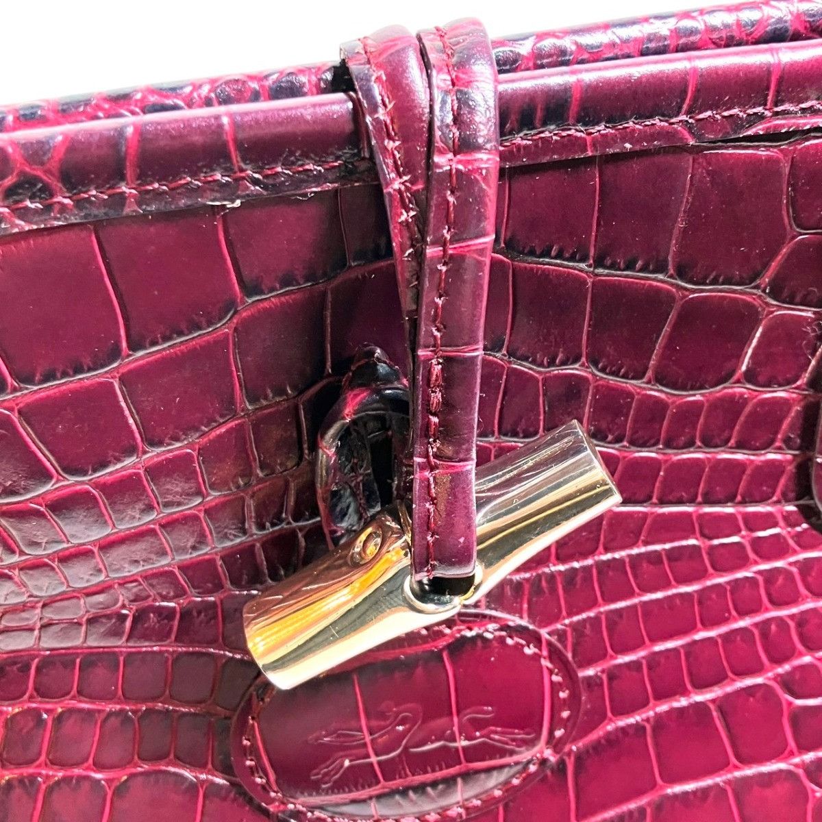 Longchamp Longchamp Longchamp Roseau Embossed Leather Handbag Leather Handbag DUTY FREE for USA Size ONE SIZE - 8 Thumbnail