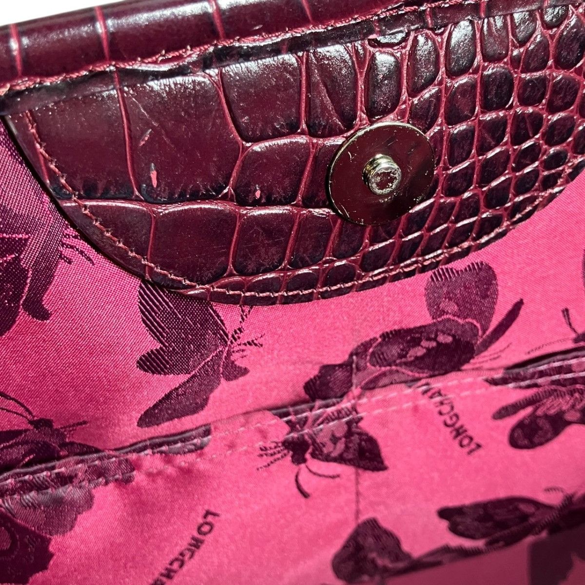 Longchamp Longchamp Longchamp Roseau Embossed Leather Handbag Leather Handbag DUTY FREE for USA Size ONE SIZE - 9 Thumbnail