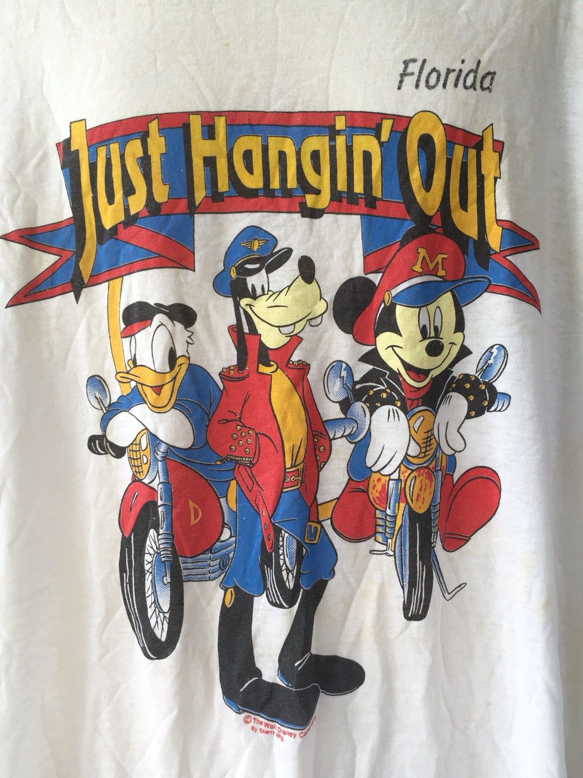 Disney × Vintage Vtg MICKEY MOUSE Just Hangin Out Florida Paperthin Tshirt Size US XL / EU 56 / 4 - 4 Thumbnail