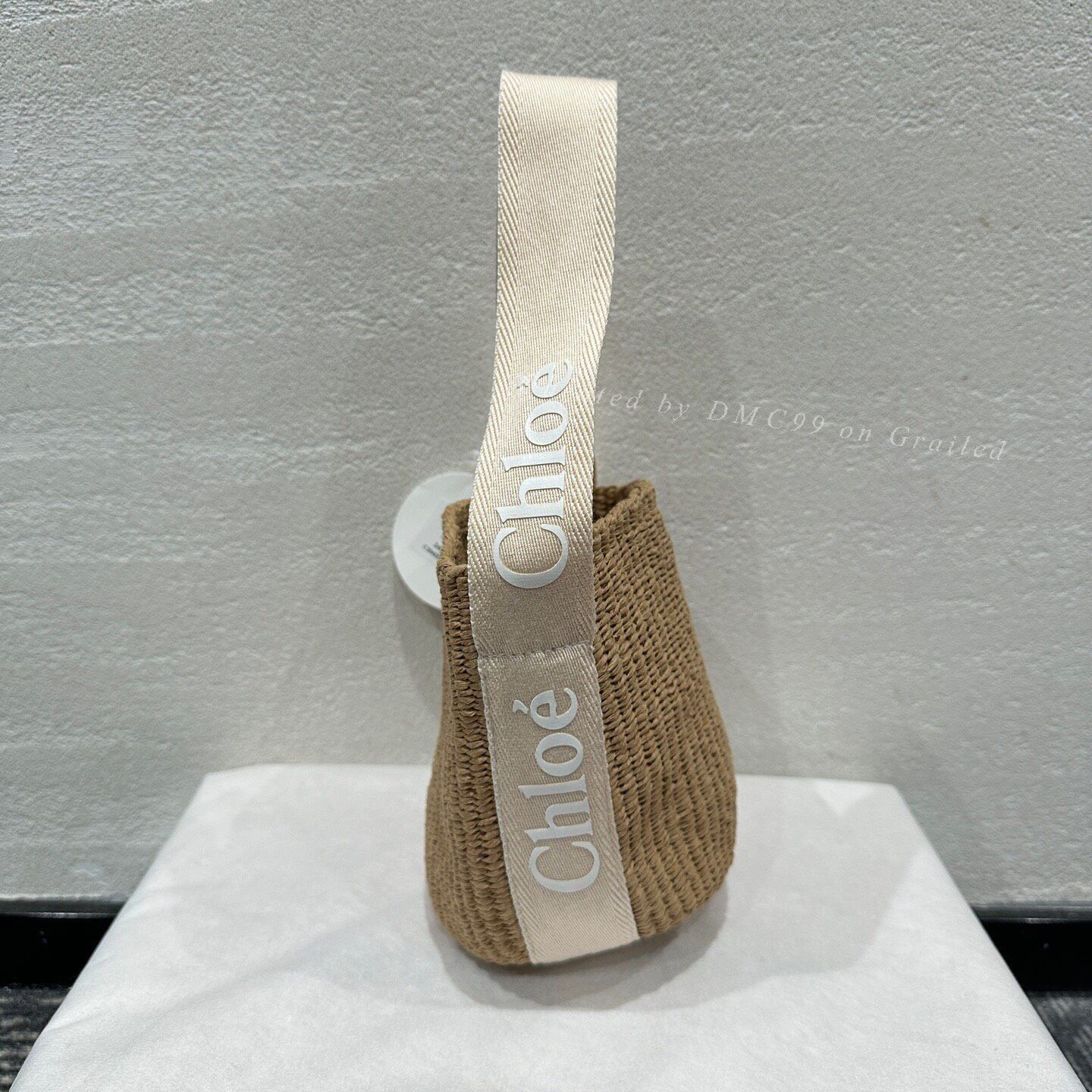 Chloe Chloe Woody Logo Woven Small Basket Tote Size ONE SIZE - 6 Thumbnail