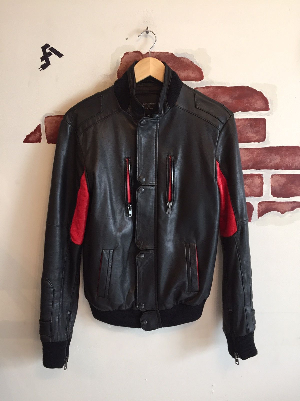 Kid Cudi Surface To Air Surface to Air x Kid Cudi Leather Jacket Grailed