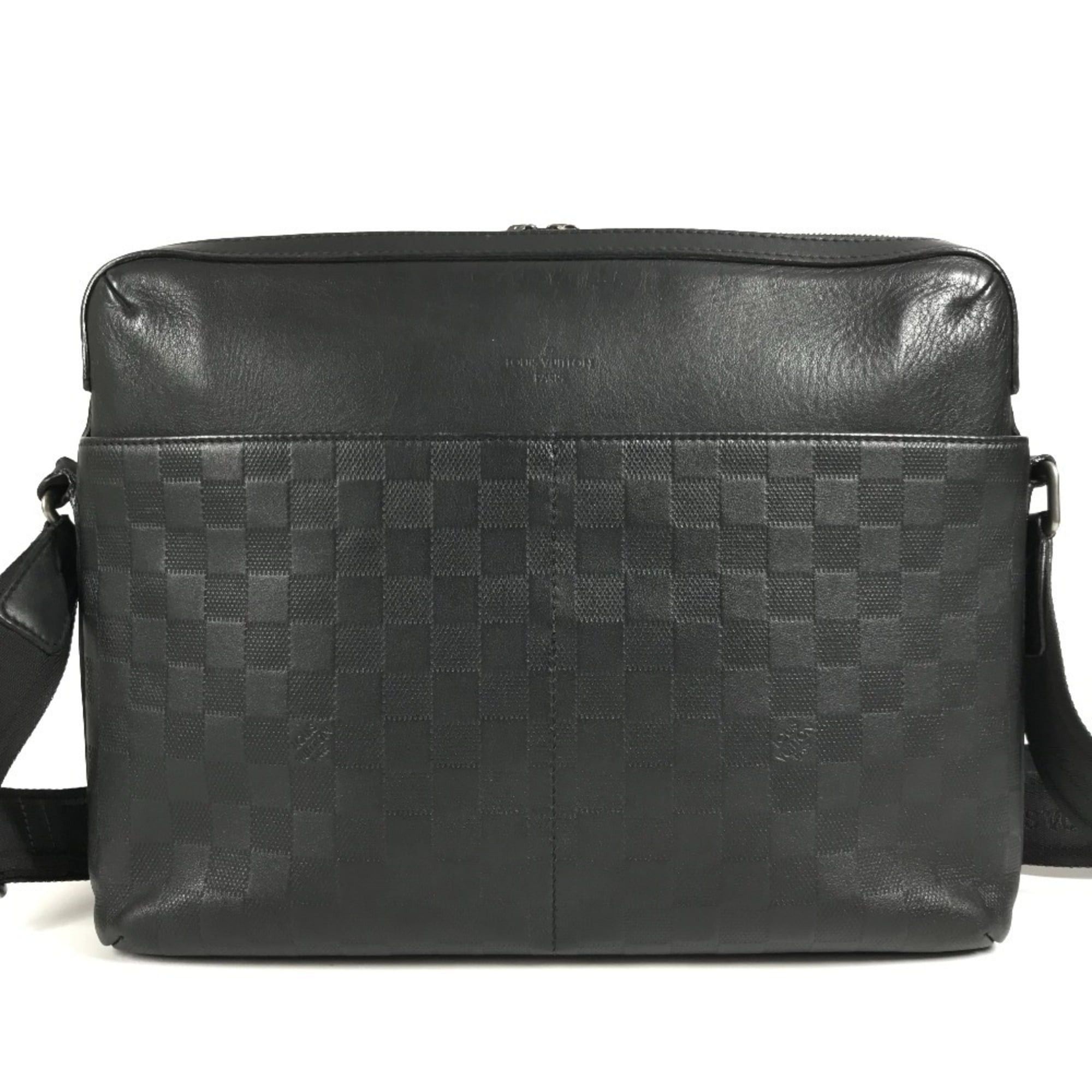 Louis Vuitton LOUIS VUITTON N41201 Damier Infini Calypso MM Bag, Messenger Shoulder Leather, Men's and Women's, Onyx Black Size ONE SIZE - 2 Thumbnail