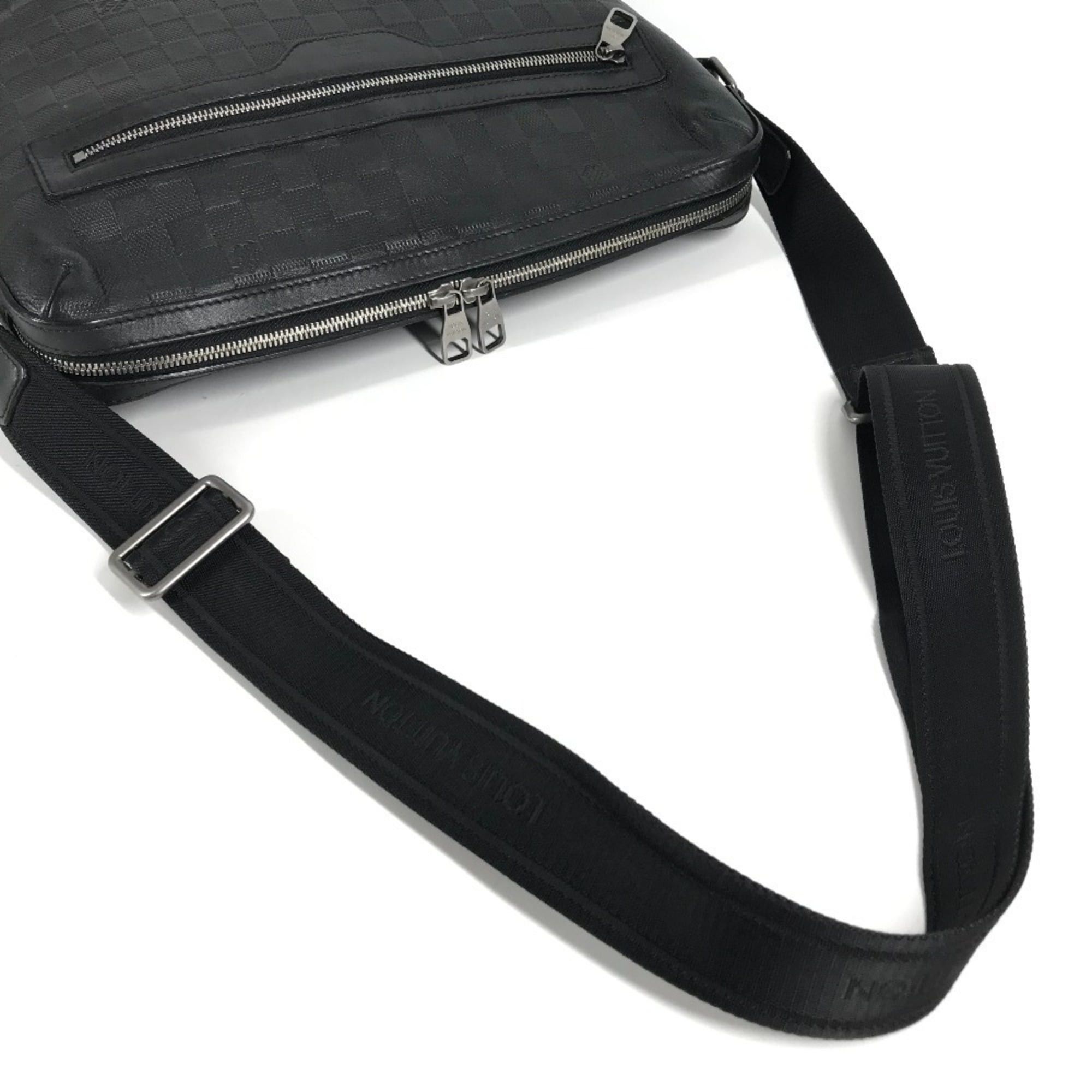 Louis Vuitton LOUIS VUITTON N41201 Damier Infini Calypso MM Bag, Messenger Shoulder Leather, Men's and Women's, Onyx Black Size ONE SIZE - 10 Thumbnail