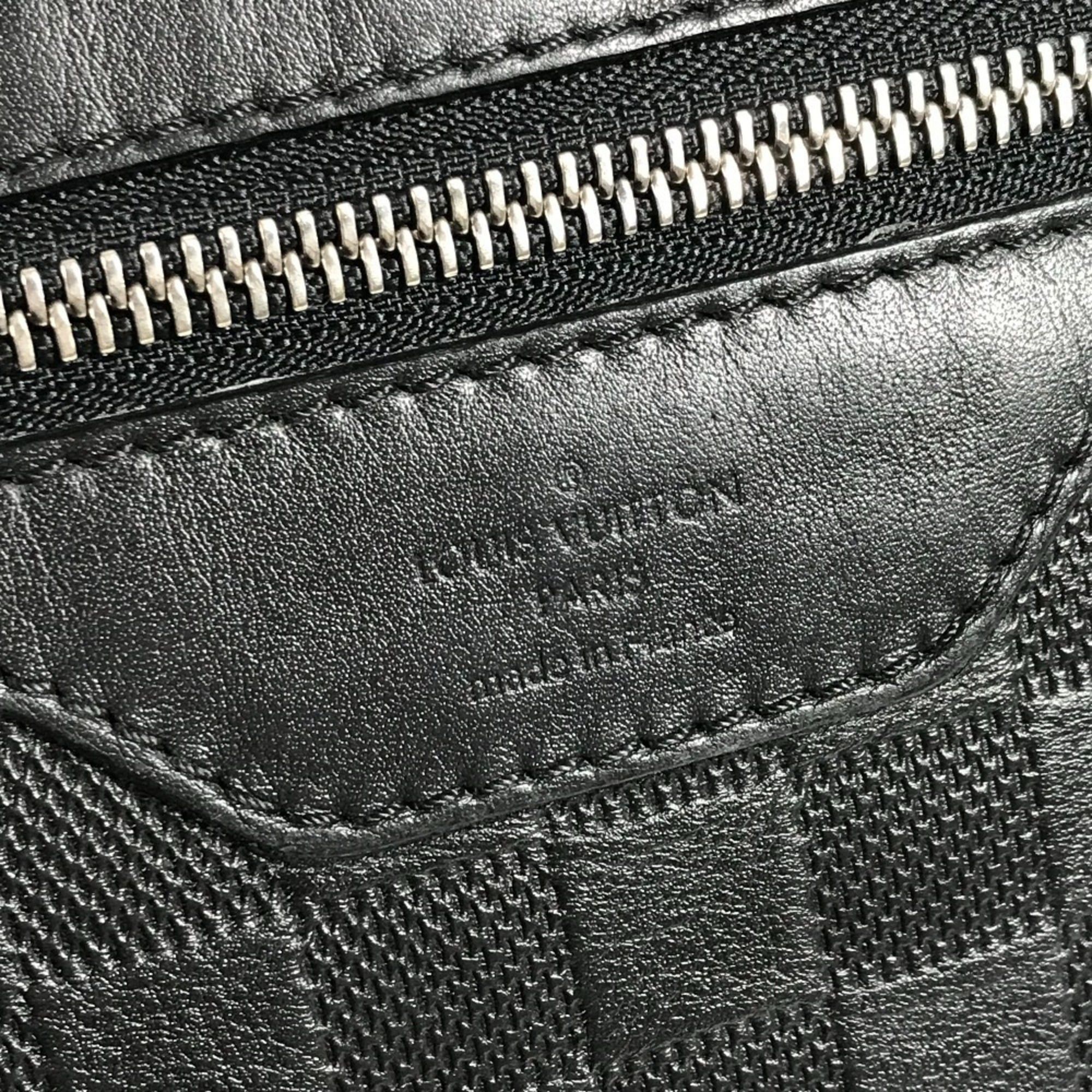 Louis Vuitton LOUIS VUITTON N41201 Damier Infini Calypso MM Bag, Messenger Shoulder Leather, Men's and Women's, Onyx Black Size ONE SIZE - 11 Thumbnail