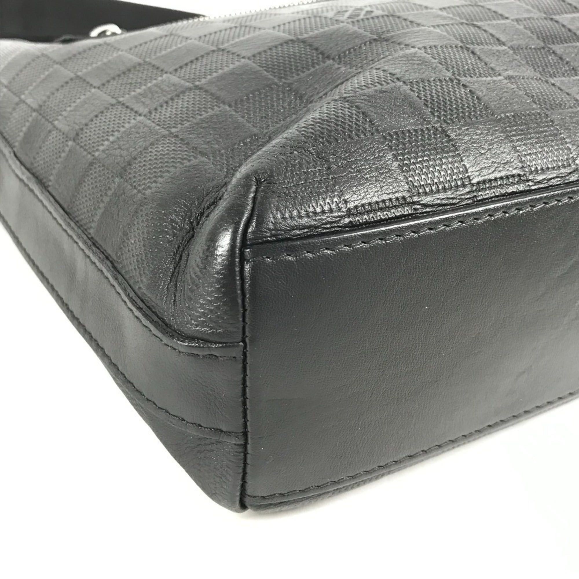 Louis Vuitton LOUIS VUITTON N41201 Damier Infini Calypso MM Bag, Messenger Shoulder Leather, Men's and Women's, Onyx Black Size ONE SIZE - 7 Thumbnail