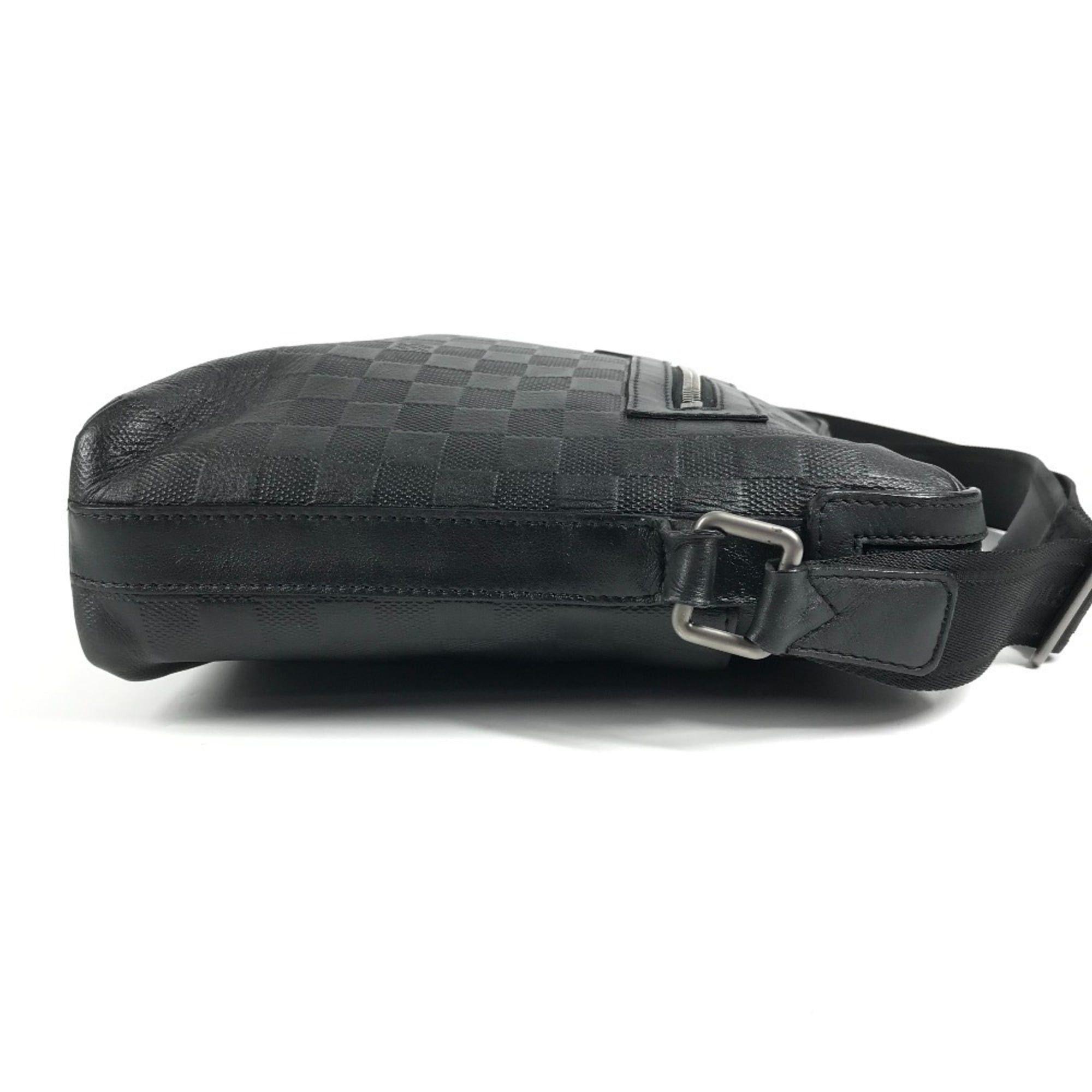 Louis Vuitton LOUIS VUITTON N41201 Damier Infini Calypso MM Bag, Messenger Shoulder Leather, Men's and Women's, Onyx Black Size ONE SIZE - 4 Thumbnail