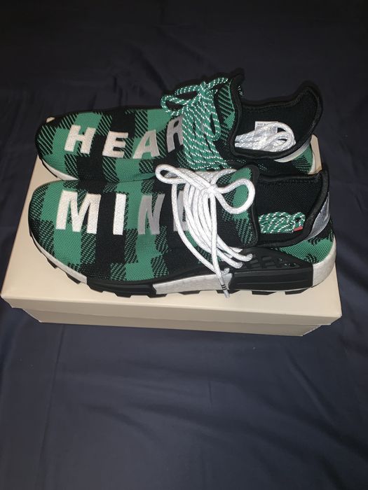 Adidas nmd hu pharrell hot sale x bbc green plaid