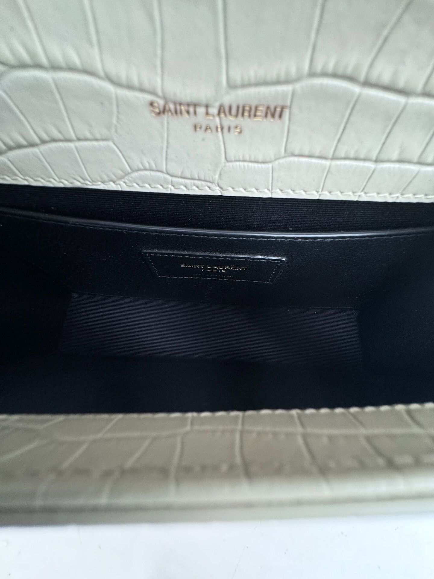 Yves Saint Laurent YSL Kate Small White Croc Embossed Bag Size ONE SIZE - 9 Thumbnail