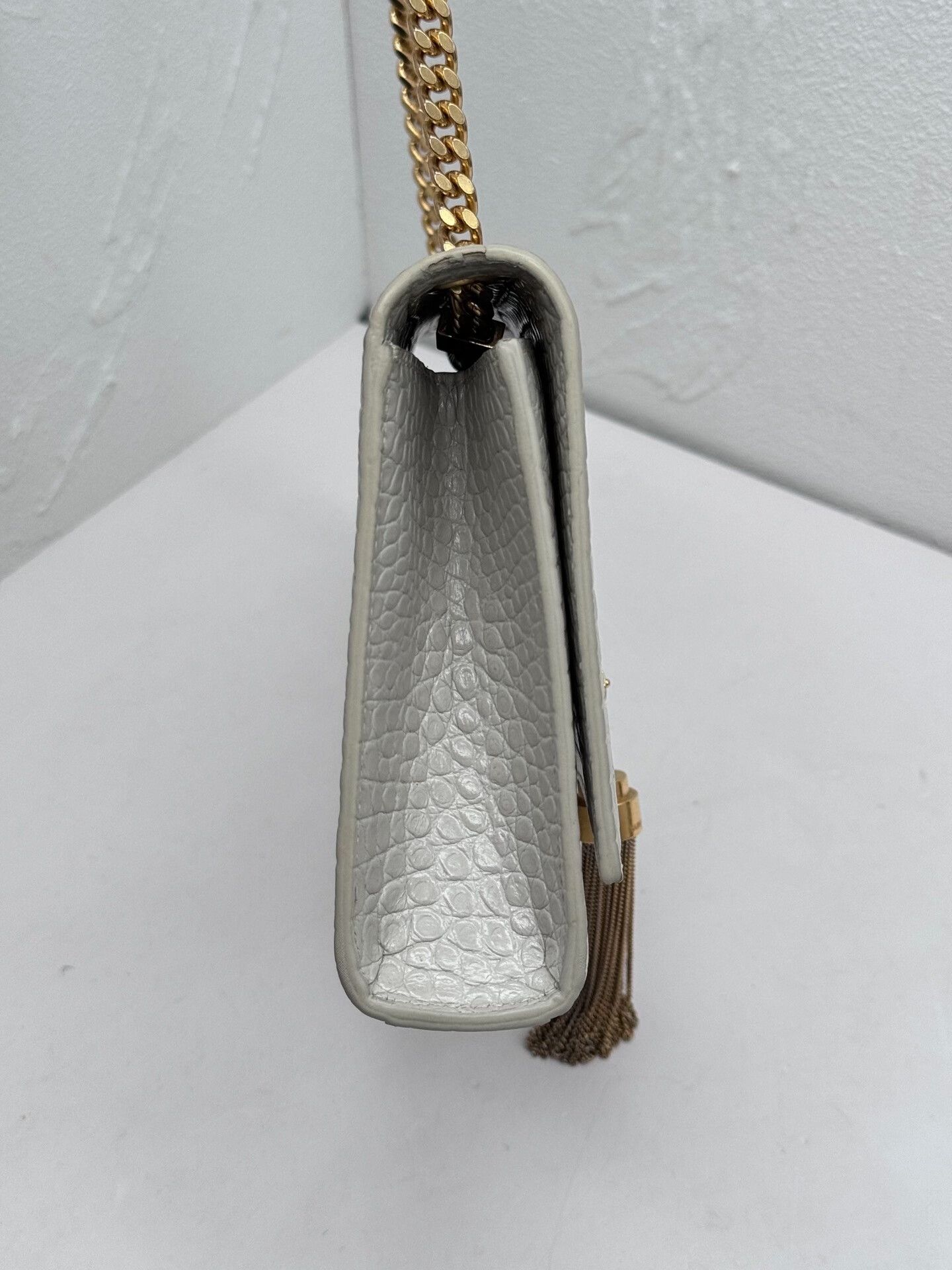 Yves Saint Laurent YSL Kate Small White Croc Embossed Bag Size ONE SIZE - 3 Thumbnail