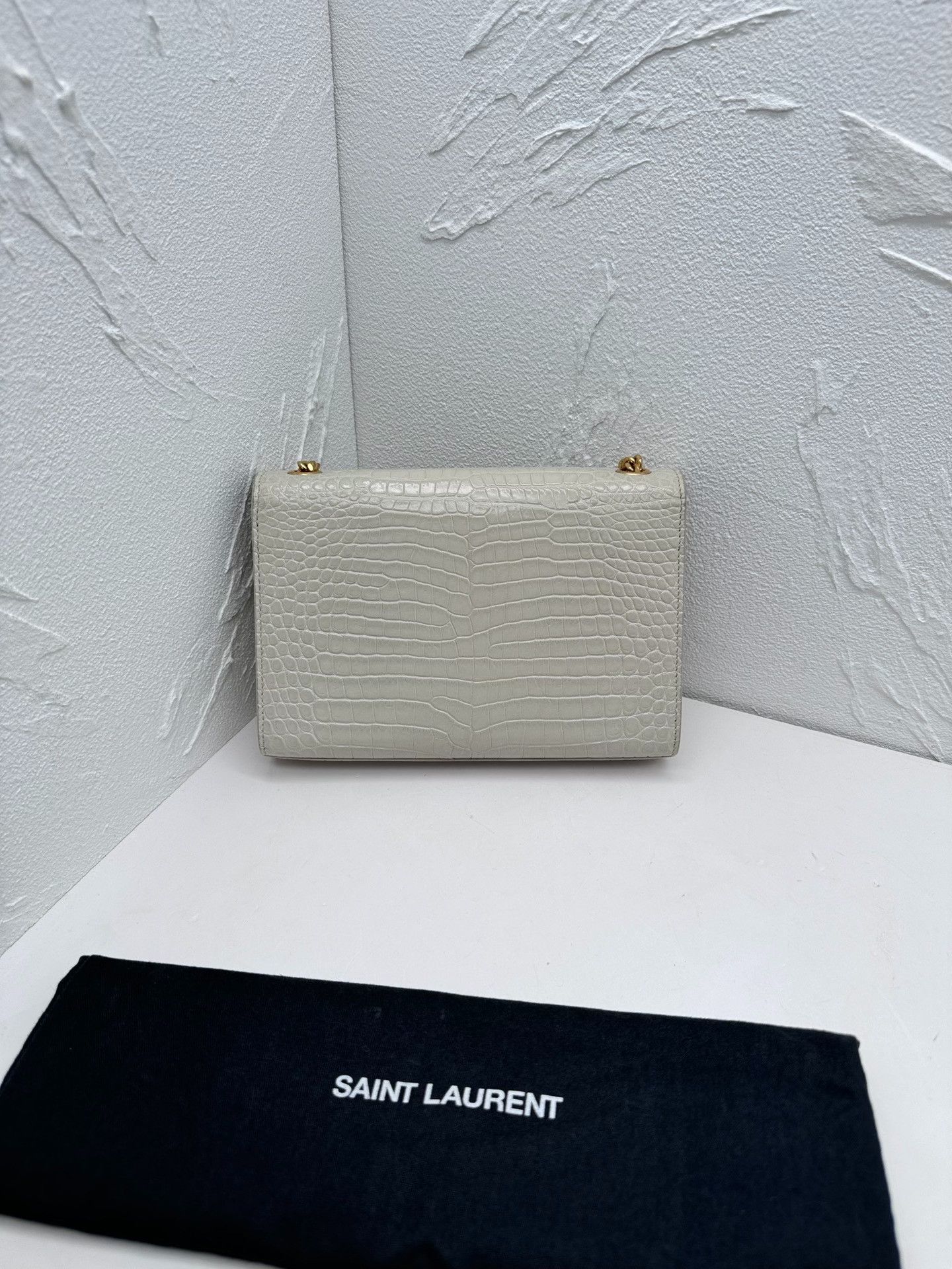 Yves Saint Laurent YSL Kate Small White Croc Embossed Bag Size ONE SIZE - 2 Thumbnail