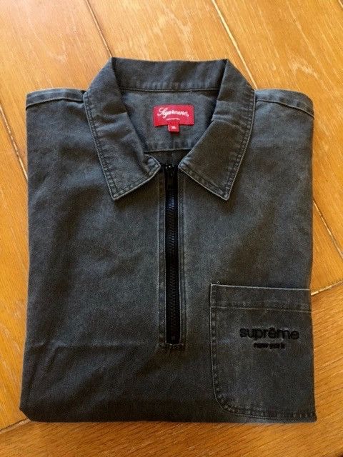 Supreme Twill half zip Shirt | Grailed