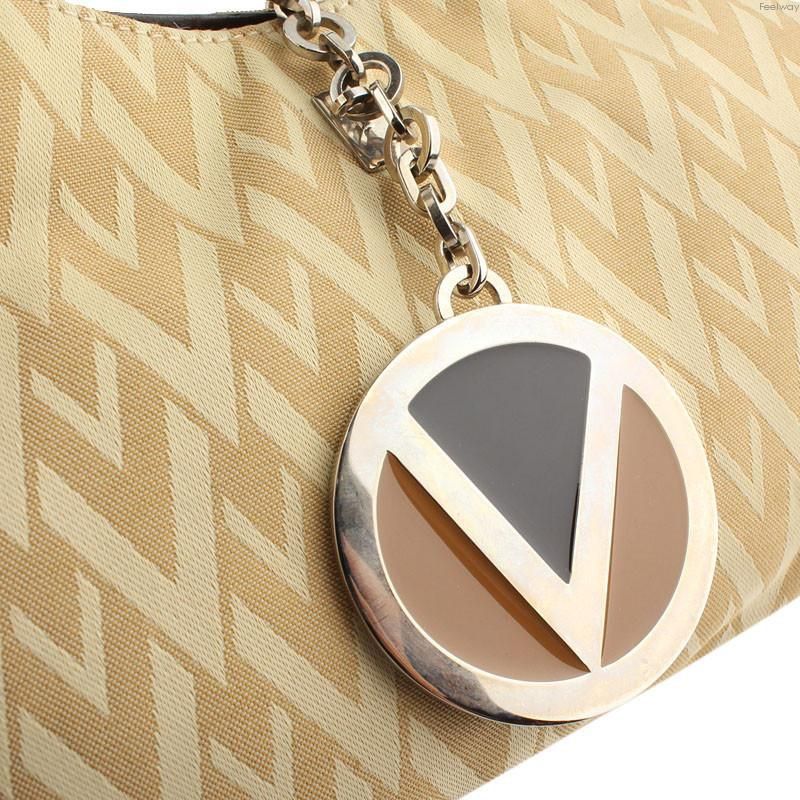 Valentino Gold Beige Mini Fabric Logo Shoulder Bag Size ONE SIZE - 6 Thumbnail