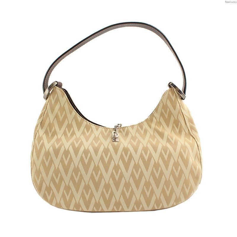 Valentino Gold Beige Mini Fabric Logo Shoulder Bag Size ONE SIZE - 3 Thumbnail