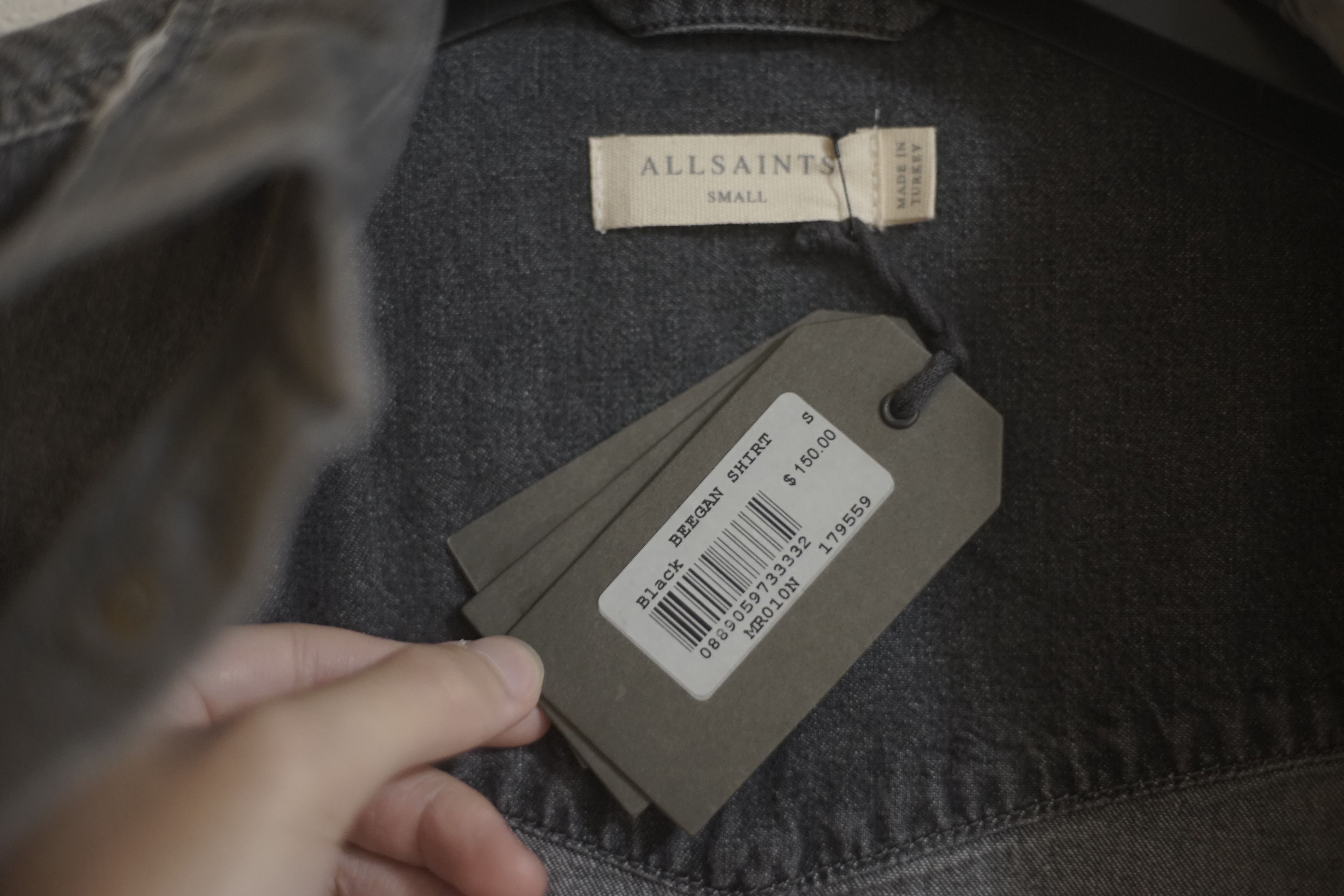 Allsaints $150 Gray Distressed Denim Beegan Shirt Size US S / EU 44-46 / 1 - 6 Thumbnail