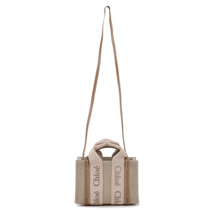 Chloe Linen Woody Mini Tote Bag Size ONE SIZE - 5 Thumbnail