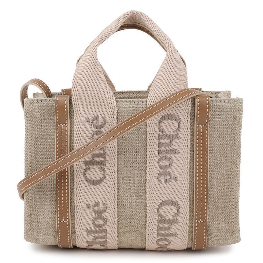 Chloe Linen Woody Mini Tote Bag Size ONE SIZE - 3 Thumbnail