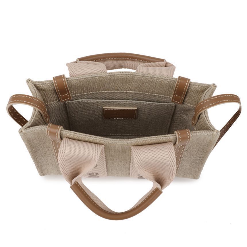 Chloe Linen Woody Mini Tote Bag Size ONE SIZE - 7 Thumbnail
