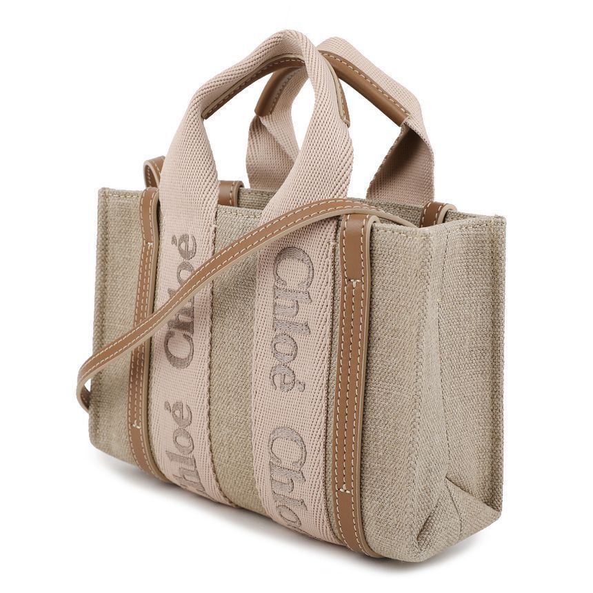 Chloe Linen Woody Mini Tote Bag Size ONE SIZE - 4 Thumbnail
