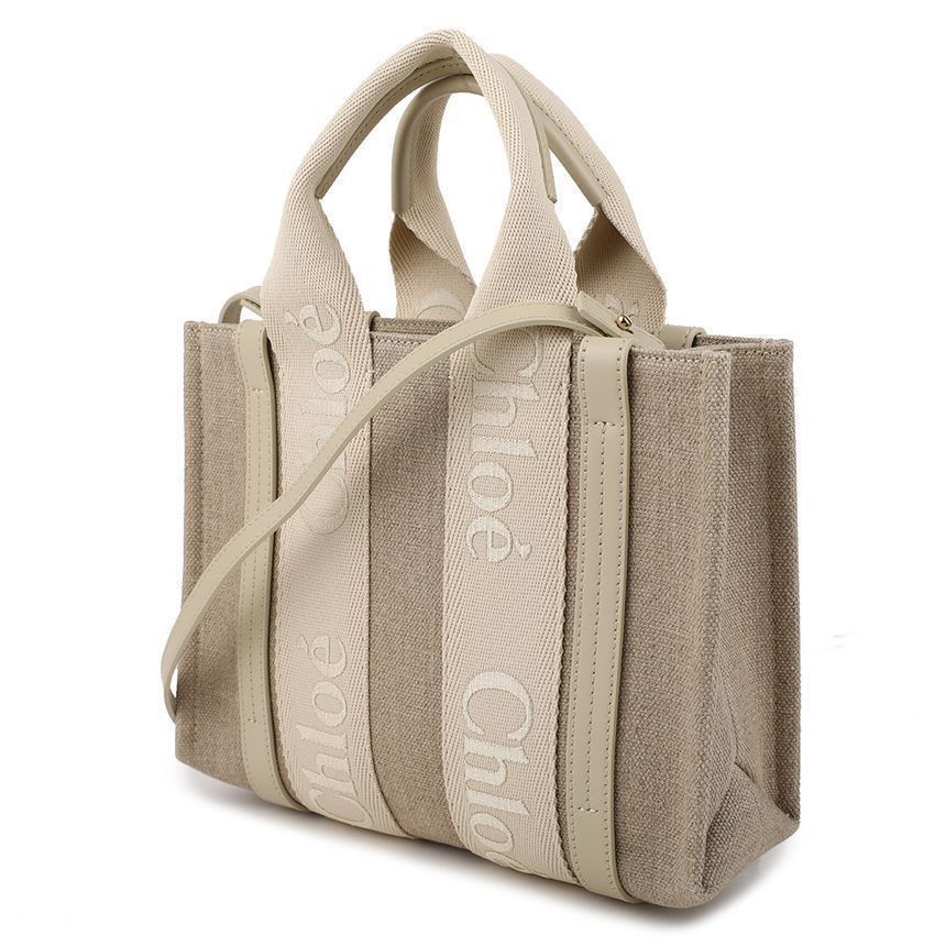Chloe Linen Small Woody Tote Bag Size ONE SIZE - 4 Thumbnail