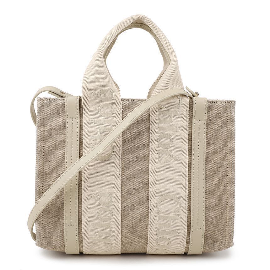 Chloe Linen Small Woody Tote Bag Size ONE SIZE - 3 Thumbnail