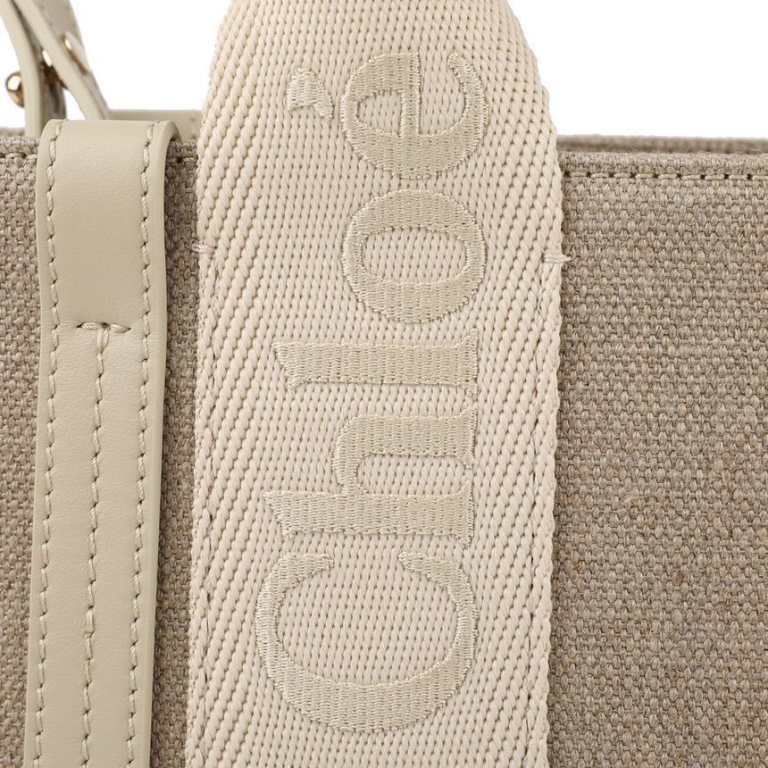Chloe Linen Small Woody Tote Bag Size ONE SIZE - 9 Thumbnail