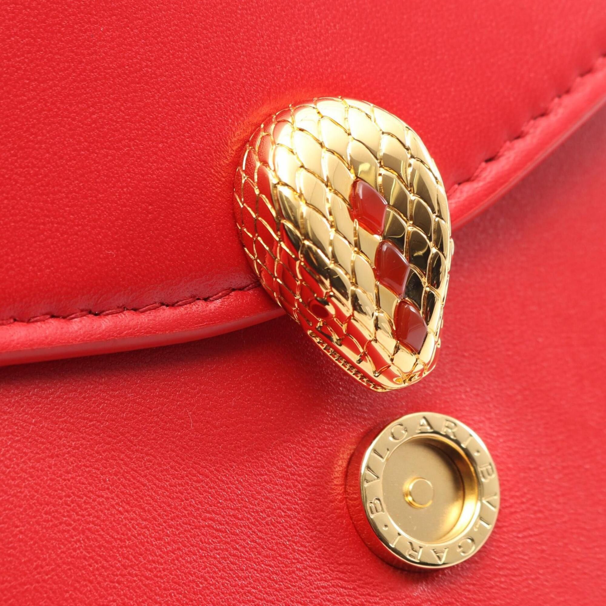 Bvlgari Bulgari BVLGARI Serpenti Forever 2-Way Handbag, Leather, Women's, Red Size ONE SIZE - 5 Thumbnail