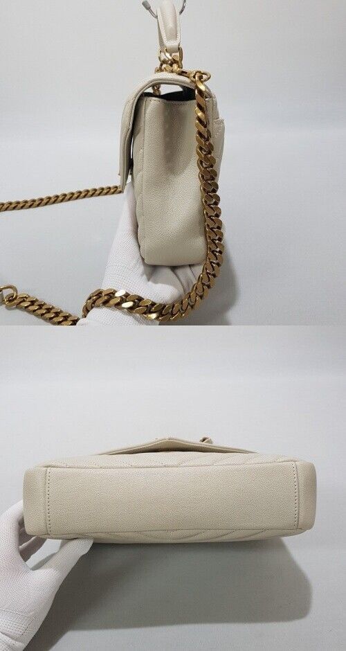 Yves Saint Laurent White Vintage College Monogram Satchel Medium Size ONE SIZE - 4 Thumbnail