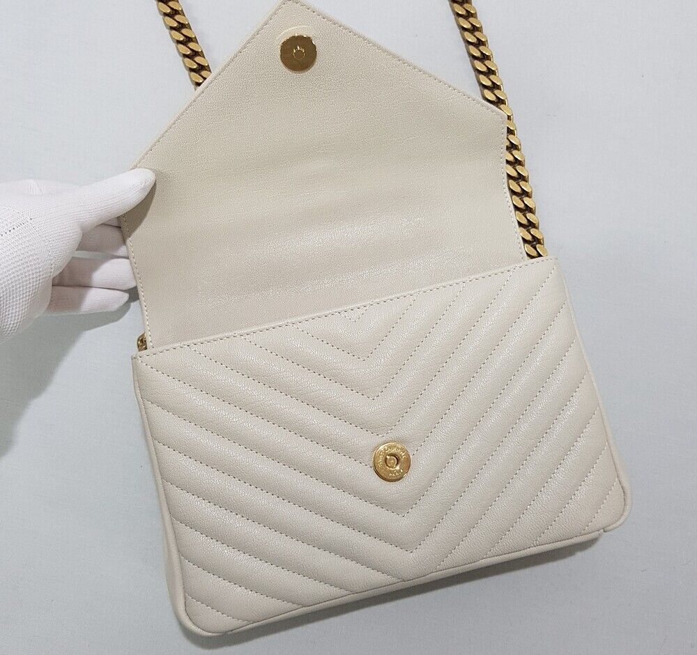 Yves Saint Laurent White Vintage College Monogram Satchel Medium Size ONE SIZE - 8 Thumbnail