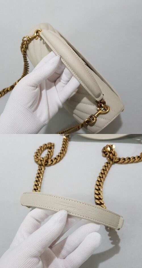 Yves Saint Laurent White Vintage College Monogram Satchel Medium Size ONE SIZE - 6 Thumbnail