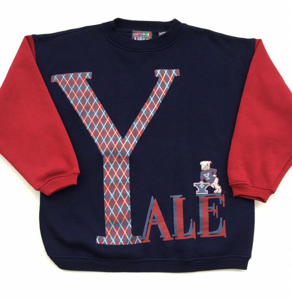 sweatshirt à rayures bleu Yale