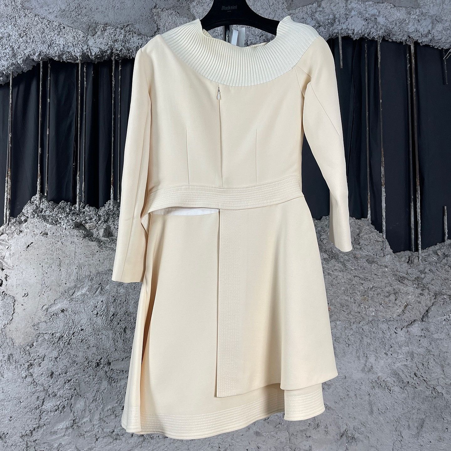Dior Wool Silk Blend Ribbed Neck Mini Dress Size FR 36 main image 8