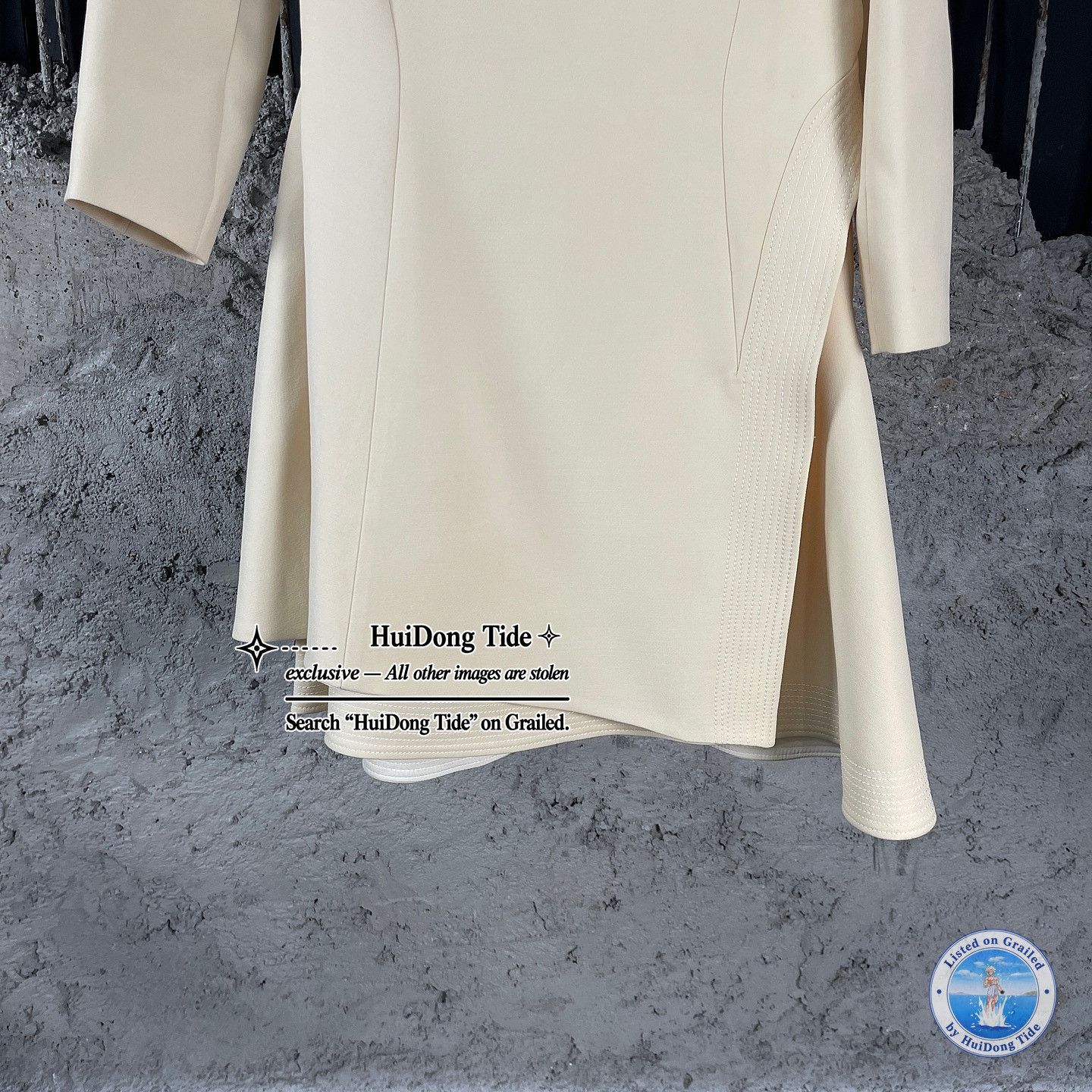 Dior Wool Silk Blend Ribbed Neck Mini Dress Size FR 36 main image 5