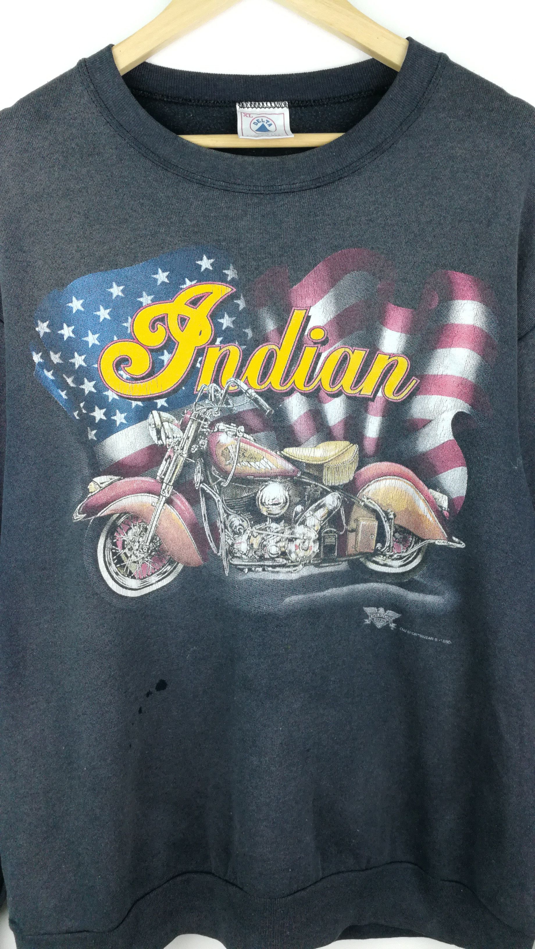 Vintage VINTAGE INDIAN AMERICAN BIKER SWEATSHIRT Size US XL / EU 56 / 4 - 10 Thumbnail