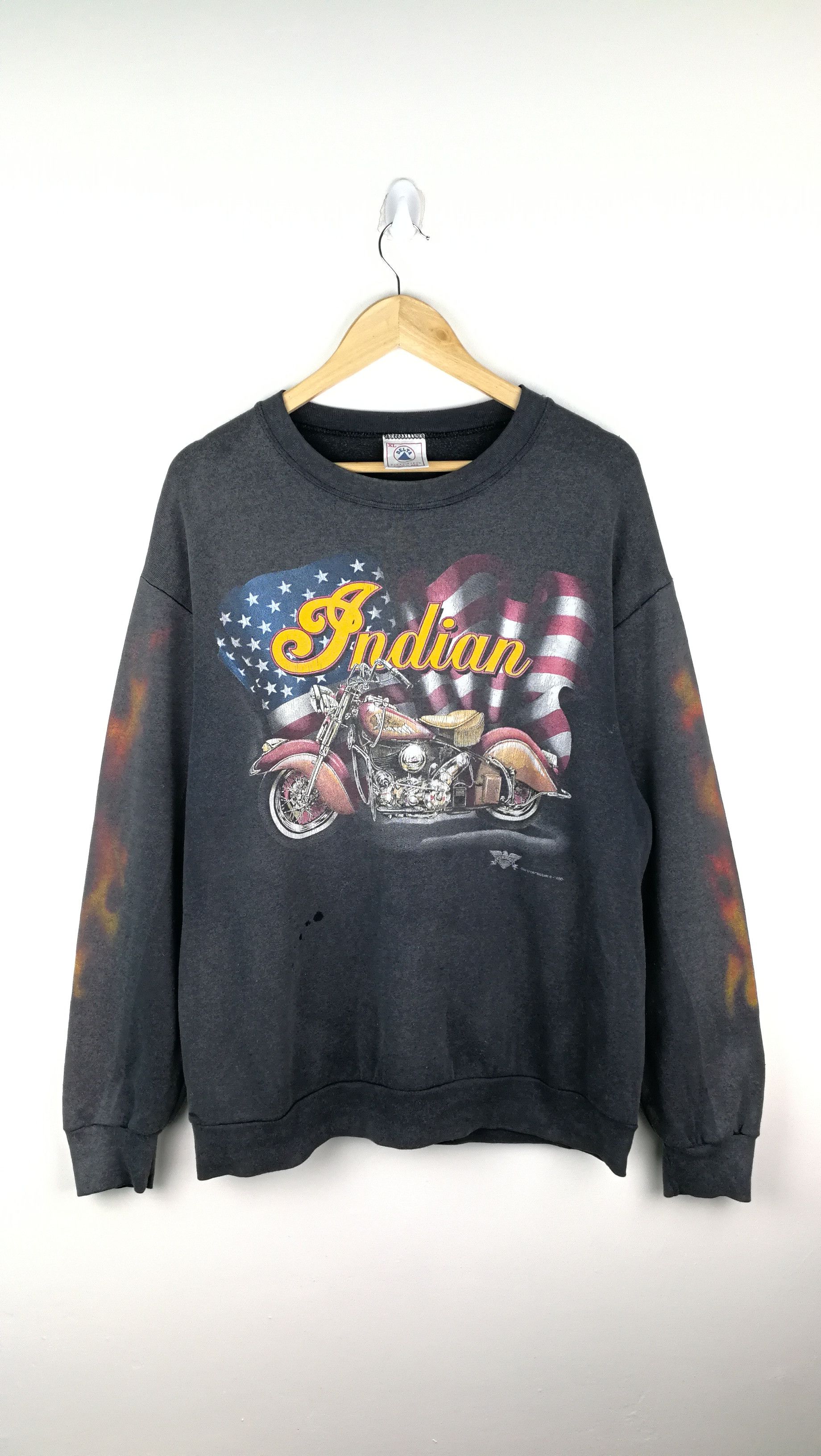 VINTAGE INDIAN AMERICAN BIKER SWEATSHIRT