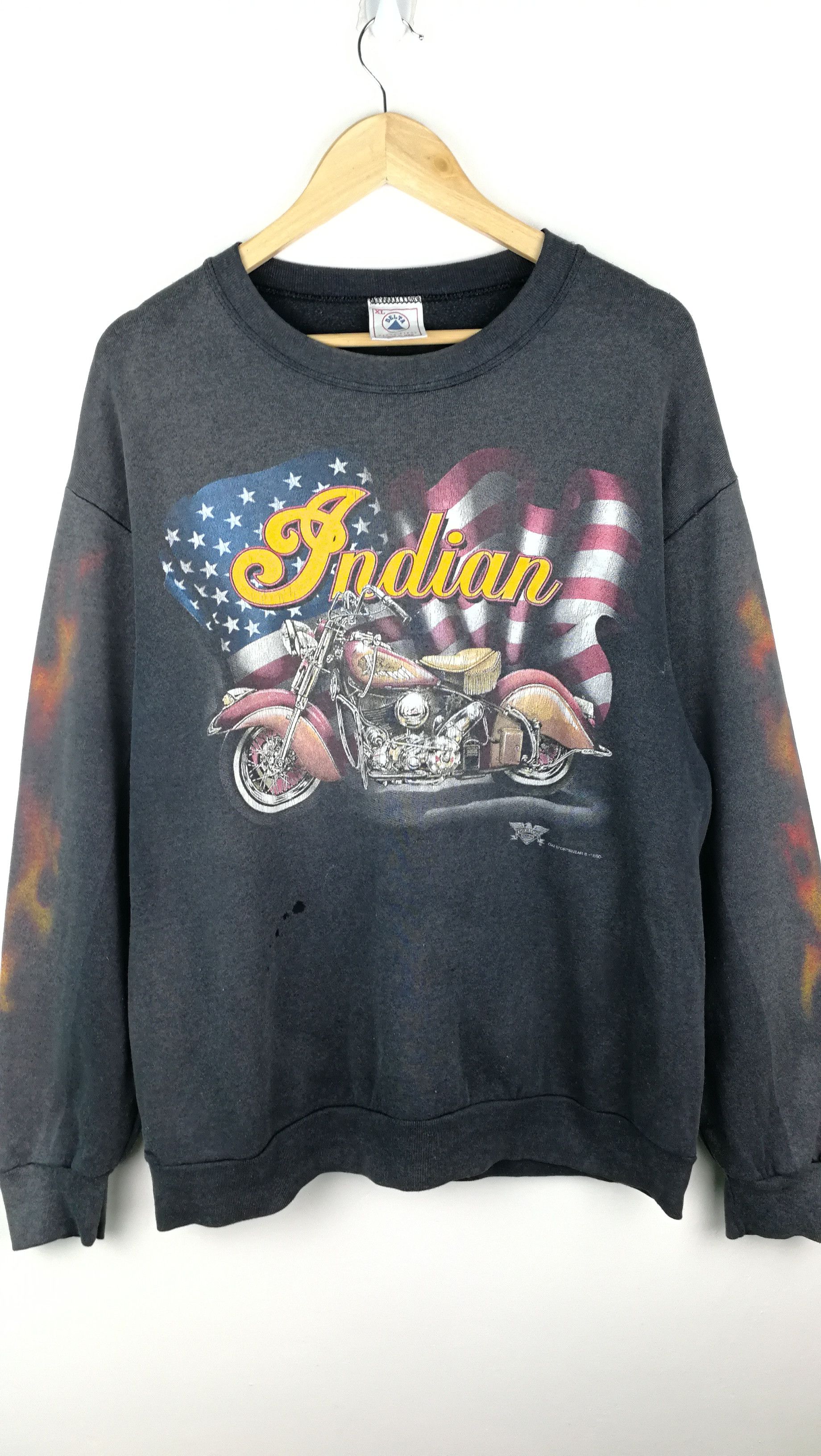 Vintage VINTAGE INDIAN AMERICAN BIKER SWEATSHIRT Size US XL / EU 56 / 4 - 11 Thumbnail