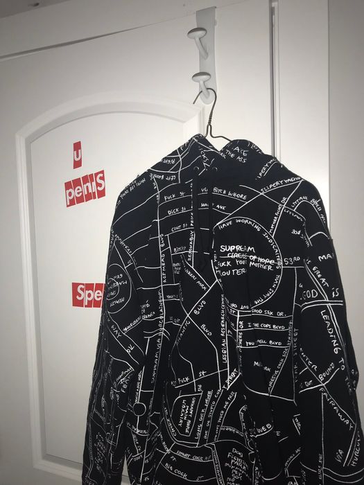 Supreme Supreme Gonz Embroidered Map Hoodie | Grailed
