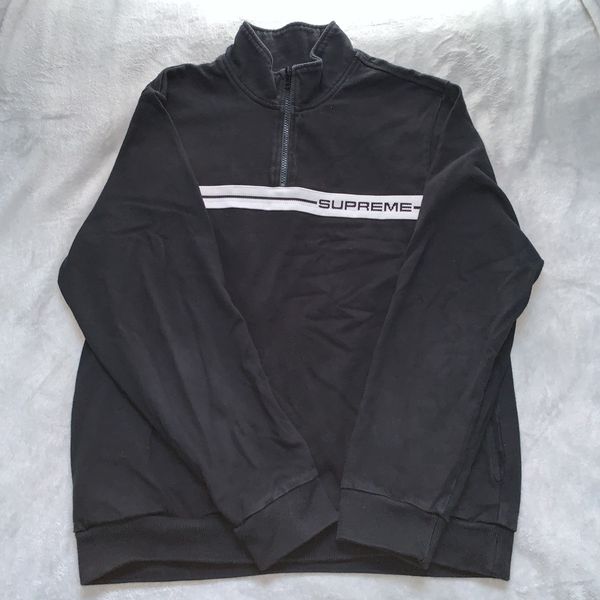 Supreme half zip hot sale warm up black